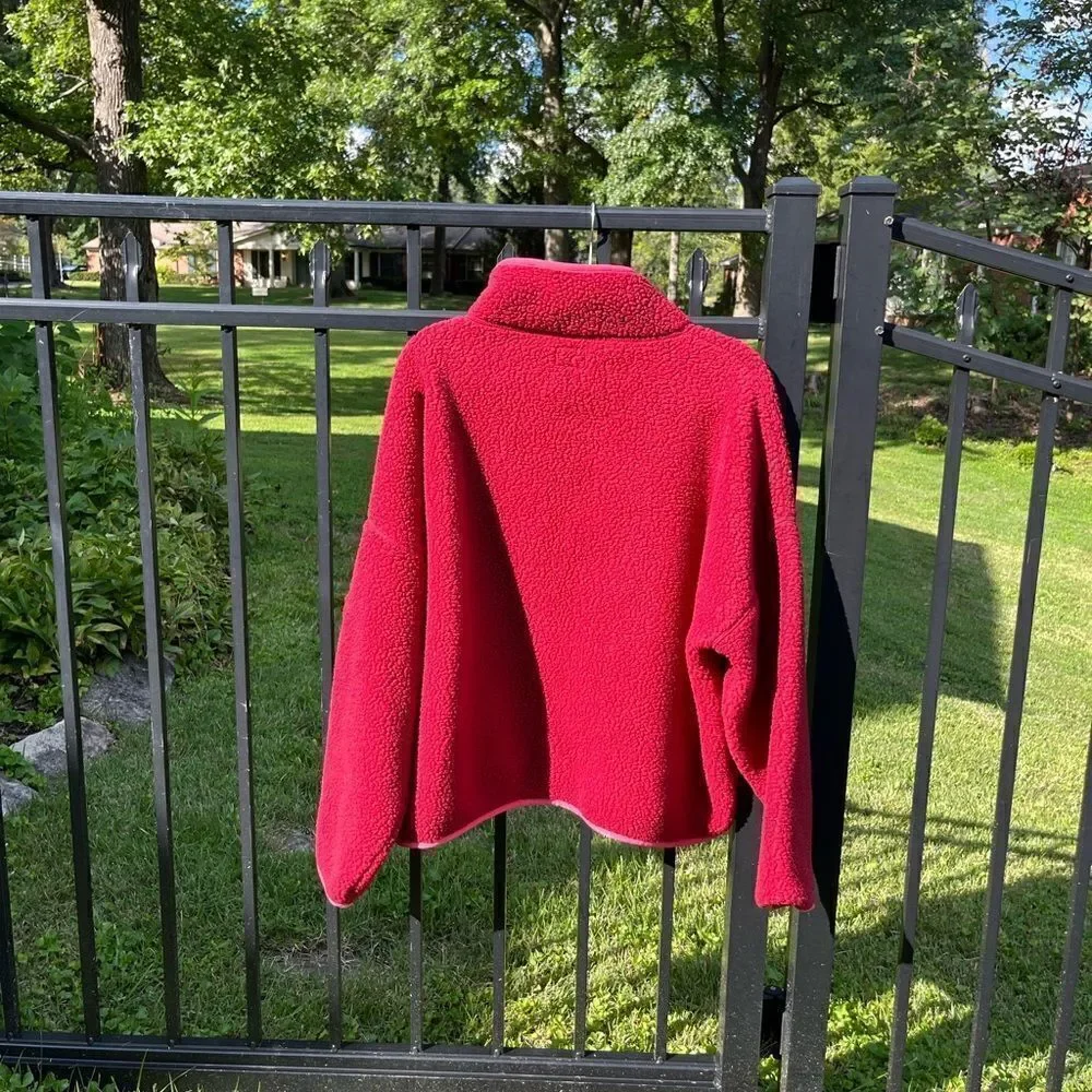 J Crew Polartec Sherpa Fleece Half Snap Pullover
